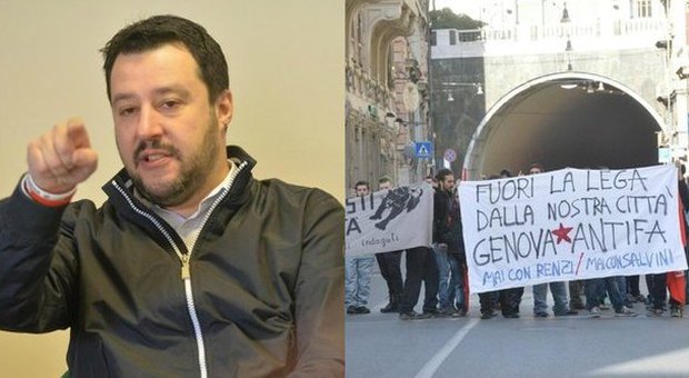 Genova, Salvini contestato dai centri sociali: "Sono stufo dei comizi blindati"