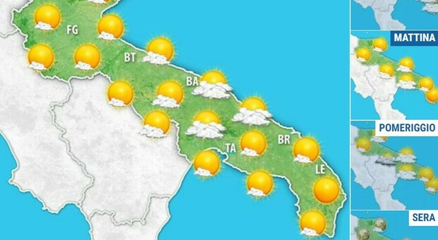 Domenica col sole in Puglia, poi arriva il maltempo. Ecco le previsioni per i prossimi giorni