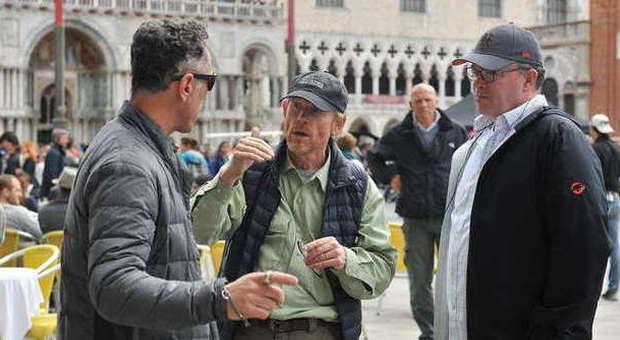 Ron Howard e Tom Hanks in piazza San Marco
