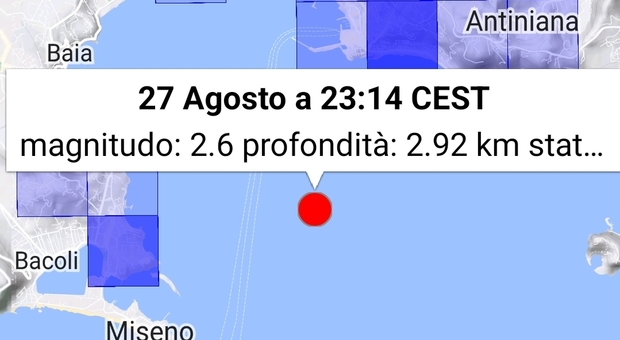 Campi Flegrei, scossa di terremoto con epicentro in mare