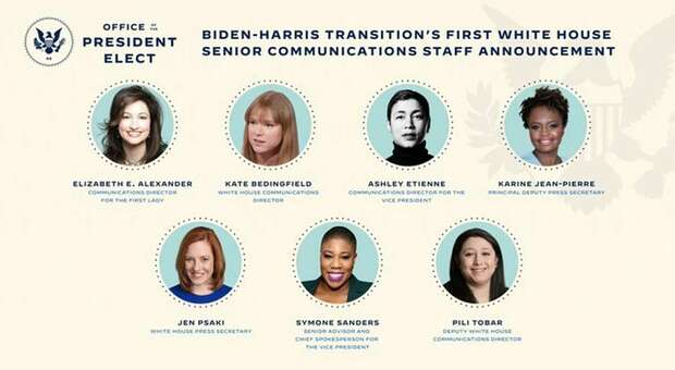 Biden nomina primo team di comunicazione tutto al femminile per la Casa Bianca