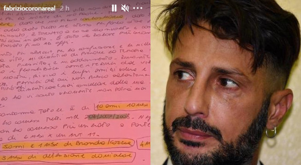 Fabrizio Corona chiede scusa ai giudici, la lettera su Instagram: «Perdono per quello che ho fatto»