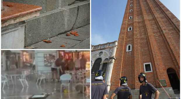 Maltempo a Venezia, caduti frammenti dal campanile di San Marco