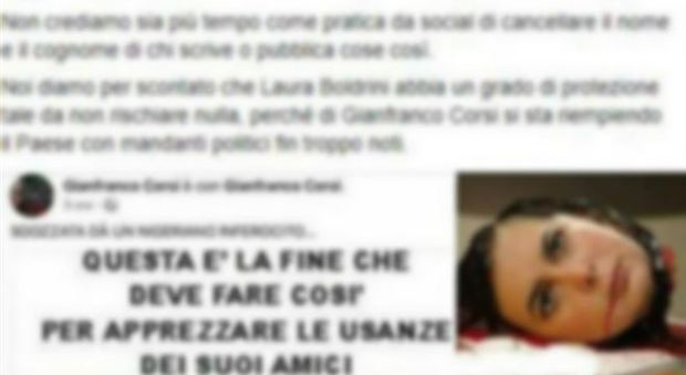Boldrini con la testa sgozzata, la foto choc su fb: "Ma io non ho paura". Preso l'autore del post.