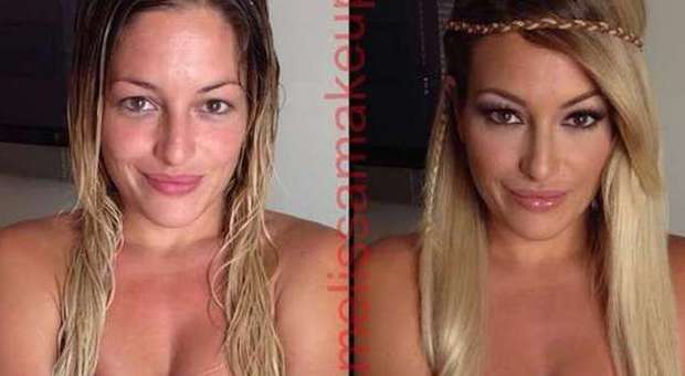 Pornostar e modelle irriconoscibili dopo il make up: le foto prima del trucco