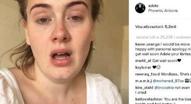 "Ho un brutto raffreddore" Adele annulla il concerto e si scusa con i fan