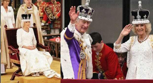 Re Carlo incoronazione, sull'abito di Camilla l'omaggio ai nipoti (e ai suoi due Jack Russell): il dettaglio nascosto