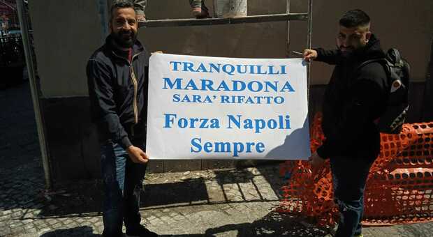 «Maradona tornerà», la promessa del murale scomparso (per poco) a Materdei