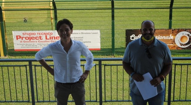 Luca Reale, a sinistra, e Luca Ercolini alla presentazione oggi allo stadio Gabrielli