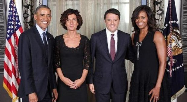 Matteo e Agnese Renzi con Obama e Michelle