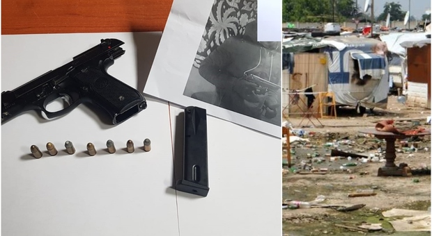 Roma, arrestati due minori di 15 e 17 anni nel campo nomadi di Salone: avevano una pistola rubata