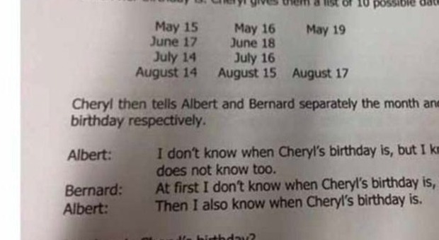 "Quando è nata Cheryl?", da Singapore arriva il rompicapo impossibile da risolvere
