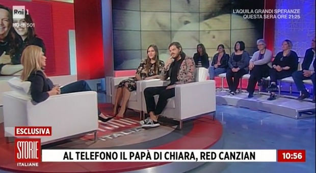 Red Canzian, a Storie Italiane la telefonata a sorpresa per la figlia che si sposa