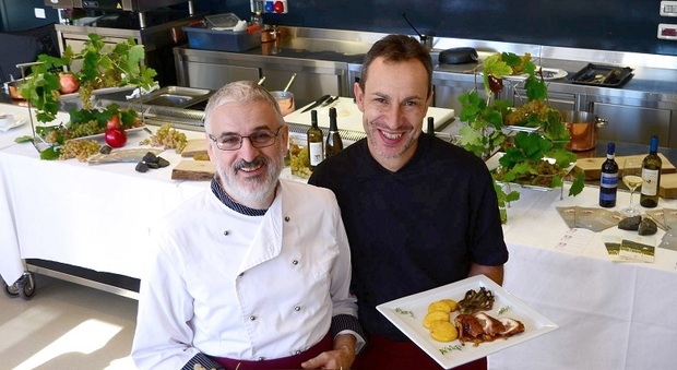 Maurizio Nori e Elio Bertoldo, chef della rassegna dedicata all'uva garganega