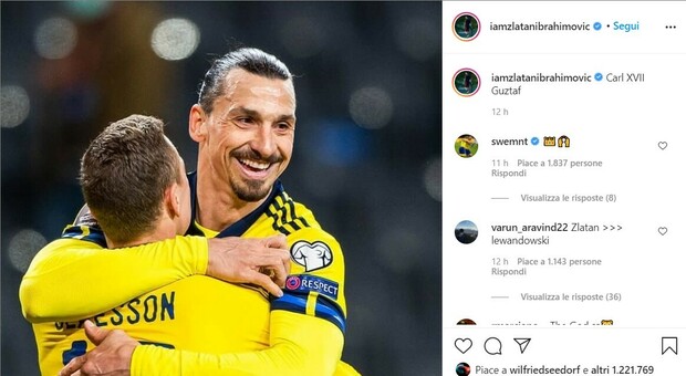 Mondiali 2022, Ibrahimovic si incorona re di Svezia: «Carl XVII Guztaf». Il post diventa virale