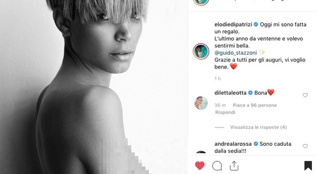 Elodie, compleanno in topless su Instagram: «Volevo sentirmi bella»