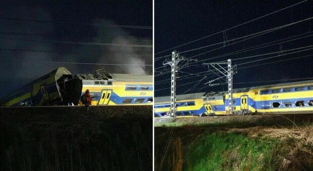 Olanda, deraglia treno passeggeri e si scontra con una gru prendendo fuoco: un morto e 30 feriti