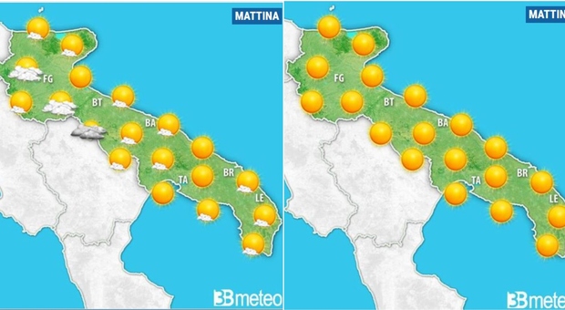 Sole e cielo sereno per una settimana (tranne martedì), su le temperature. Ecco le previsioni meteo in Puglia