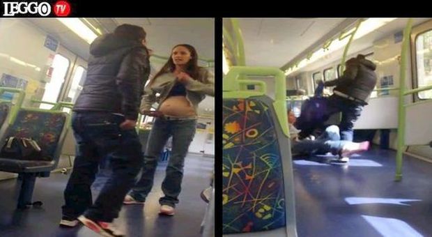 Lite in treno choc: calci e pugni alla donna incinta tra l'indifferenza dei passeggeri