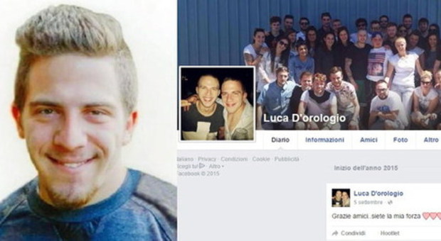 Luca, vinto dal tumore a 22 anni Su Facebook i messaggi agli amici
