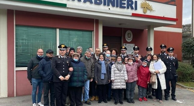 Il gruppo accolto a Schio dalla compagnia carabinieri