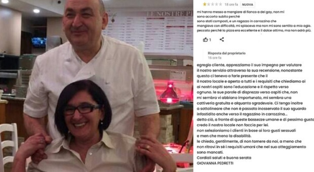Pizzeria Le Vignole Lodi, recensione choc: «Io al tavolo vicino a gay e disabili». La titolare: «Ci eviti»