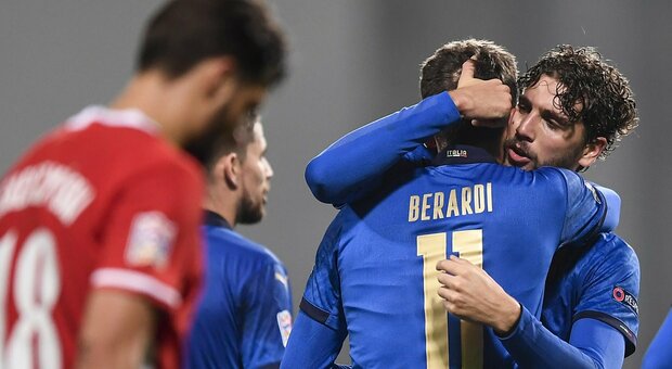 Jorginho e Berardi, 2-0 alla Polonia: l'Italia è al primo posto nel girone