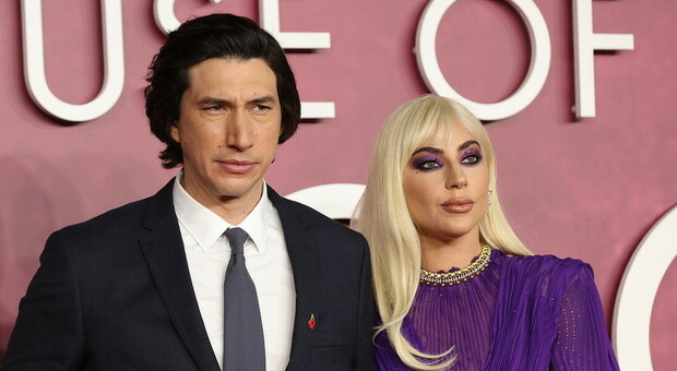 Adam Driver e Lady Gaga alla presentazione di House of Gucci.