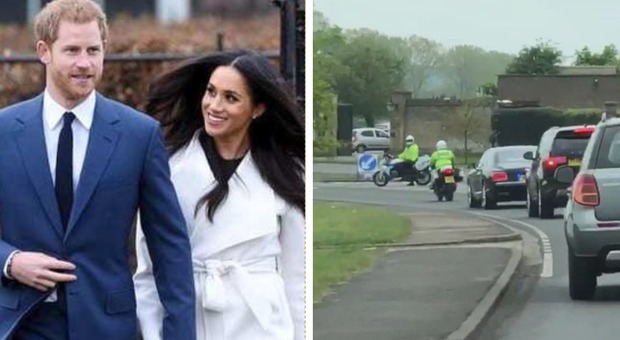 Il royal baby è femmina? Auto con coperte rosa vicino al castello di Windsor