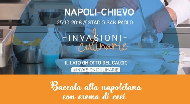 Le invasioni culinarie: Napoli-Chievo ta tavola con il baccalà alla napoletana con crema di ceci