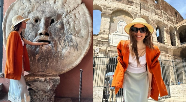 Emily in Paris, Lily Collins a Roma per girare la quarta stagione: le foto davanti al Colosseo che fanno sognare i fan
