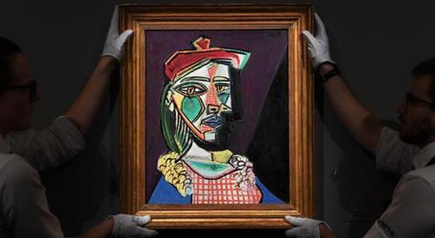 "Femme au beret et à la robe quadrilée" di Picasso