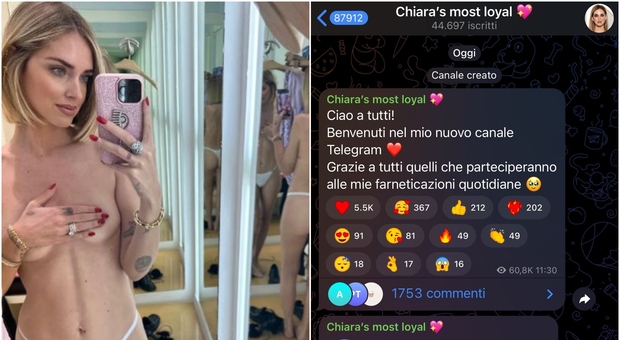 Chiara Ferragni apre il canale Telegram