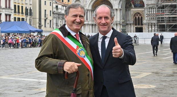Il sindaco Luigi Brugnaro e il presidente del Veneto Luca Zaia