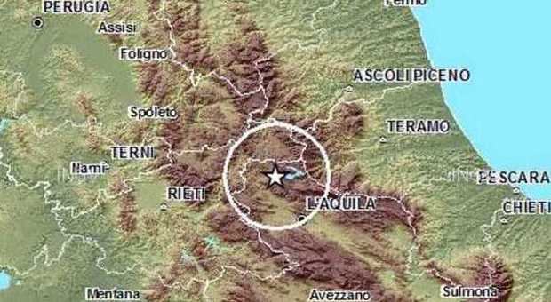 Terremoto, scossa lieve tra Aquilano e Reatino