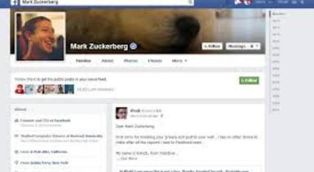 Un'immagine del profilo di Mark Zuckerberg