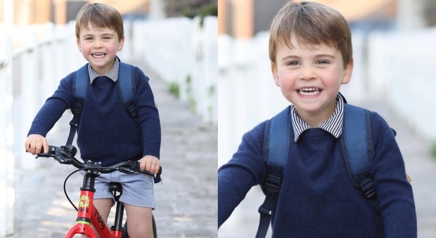Kate Middleton, Louis compie tre anni. La tenera foto in bici per andare all'asilo. I fan notano un dettaglio: «Com'è possibile?»