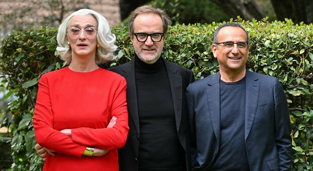 Da sinistra Drusilla, Stefano Coletta e Carlo Conti