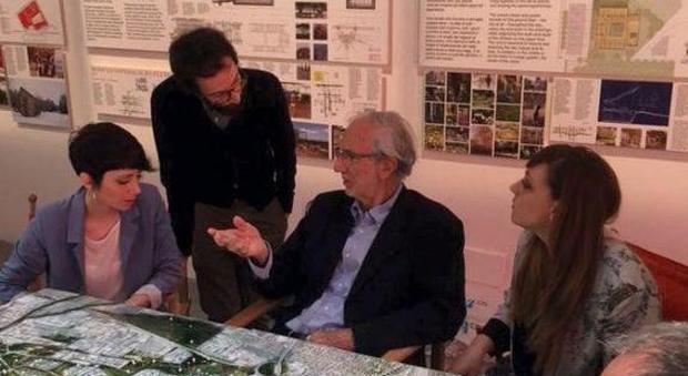 Renzo Piano con i 3 giovani architetti