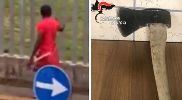 Nigeriano armato d'ascia aggredisce un passante per strada e lo ferisce, poi si scaglia contro i carabinieri: arrestato
