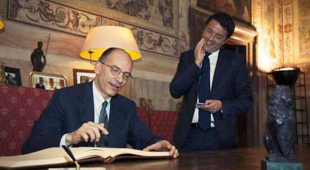 Il presidente del Consiglio Enrico Letta e il segretario del Pd Matteo Renzi