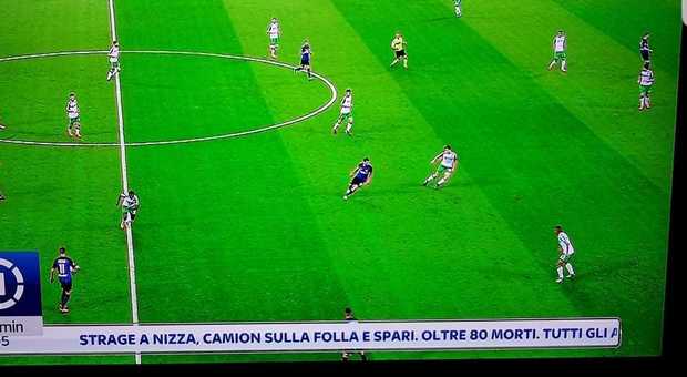 «Strage a Nizza, camion sulla folla: 80 morti»: errore tecnico di Sky Sport durante Inter-Sassuolo. Poi arrivano le scuse