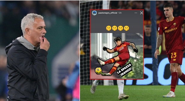 Roma, Mourinho sotto accusa sui social: «La squadra non ha gioco». Paolo Negro ironico: «La spazza Ibanez»