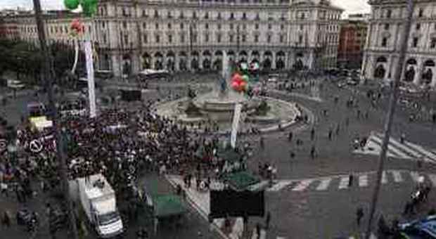 Il sit-in del Blocco studentesco e di Casa Pound a Roma (Massimo Borsoum - Toiati)