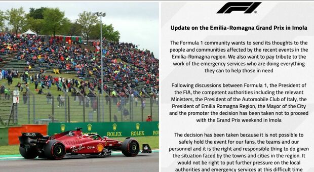 Maltempo, annullato il Gp di Imola: la decisione della Formula 1 «per sicurezza e rispetto». Domenicali: «Tragedia nella mia terra»