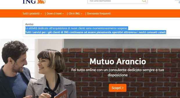 La home page del sito di Conto Arancio La home page del sito di Conto Arancio