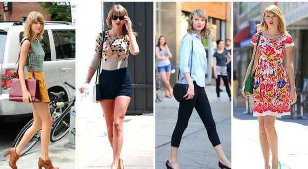 Taylor Swift icona di stile: gambe scoperte e accessorio retrò