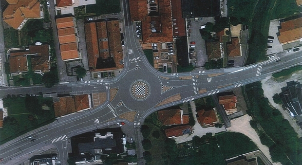 Un immagine virtuale della rotonda che verra' realizzata in via G. Cecchin.