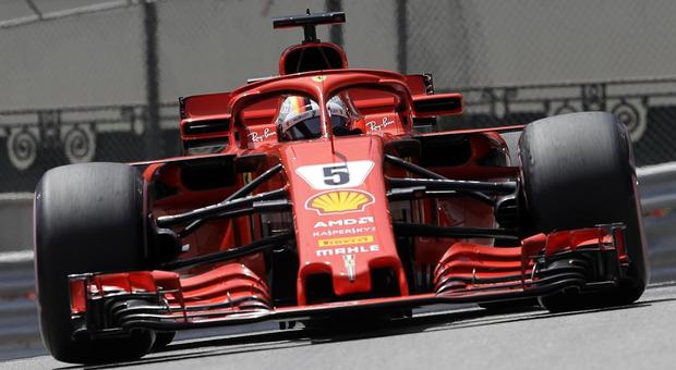 La Ferrari SF71H di Sebastian Vettel a Montecarlo