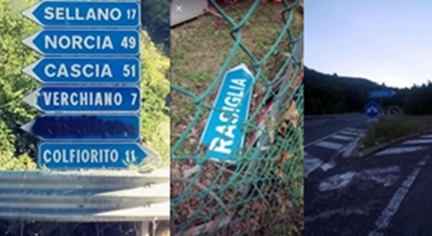 Foligno, il successo di Rasiglia, piccolo borgo delle acque, dà fastidio a qualcuno: divelti e vandalizzati con lo spray i segnali stradali